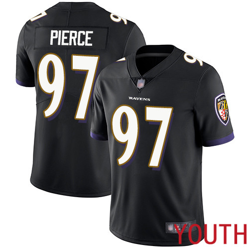 Baltimore Ravens Limited Black Youth Michael Pierce Alternate Jersey NFL Football #97 Vapor Untouchable->youth nfl jersey->Youth Jersey